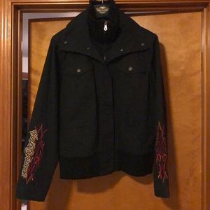 Harley Davidson Women’s Black Twill Bomber Jacket